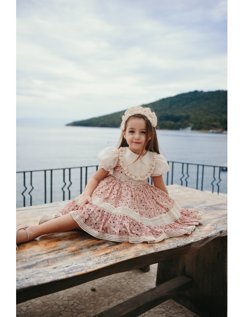 Özel Tasarım Kız Çocuk Elbise, Saç Aksesuarlı Kız Çocuk Kısa Elbise