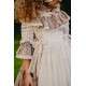 Pembe Elbise, Dantel Detaylı Abiye, Uzun Vintage Kız Çocuk Elbise