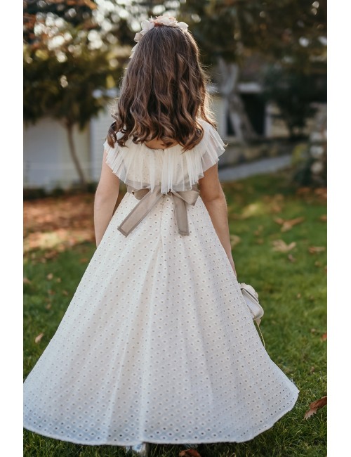 Çantalı ve Taçlı, Sırt Detaylı, Kız Çocuk Elbise, Abiye Elbise, Kız Çocuk Doğum Günü Elbisesi,